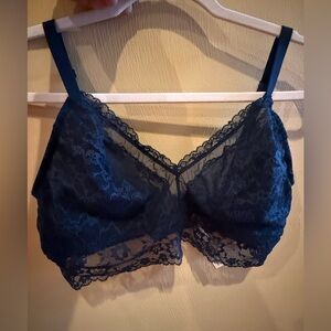 Victoria’s Secret Elegant Navy Lace Bralette Sz XL